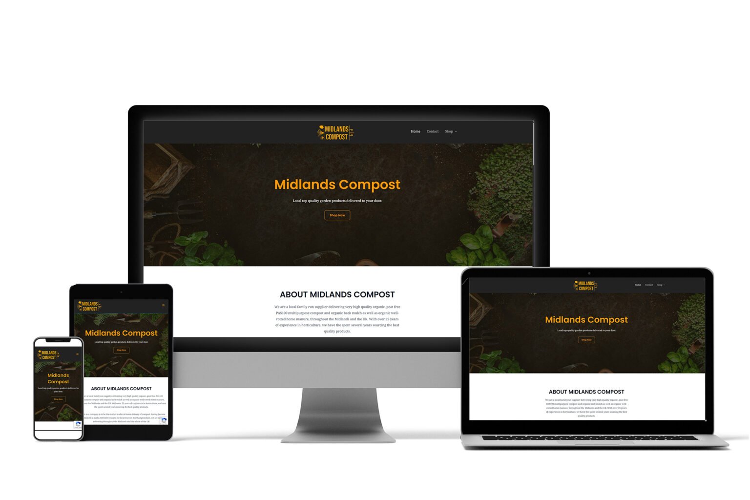 Midlands Compost website design by Perko Designs in Rushden
