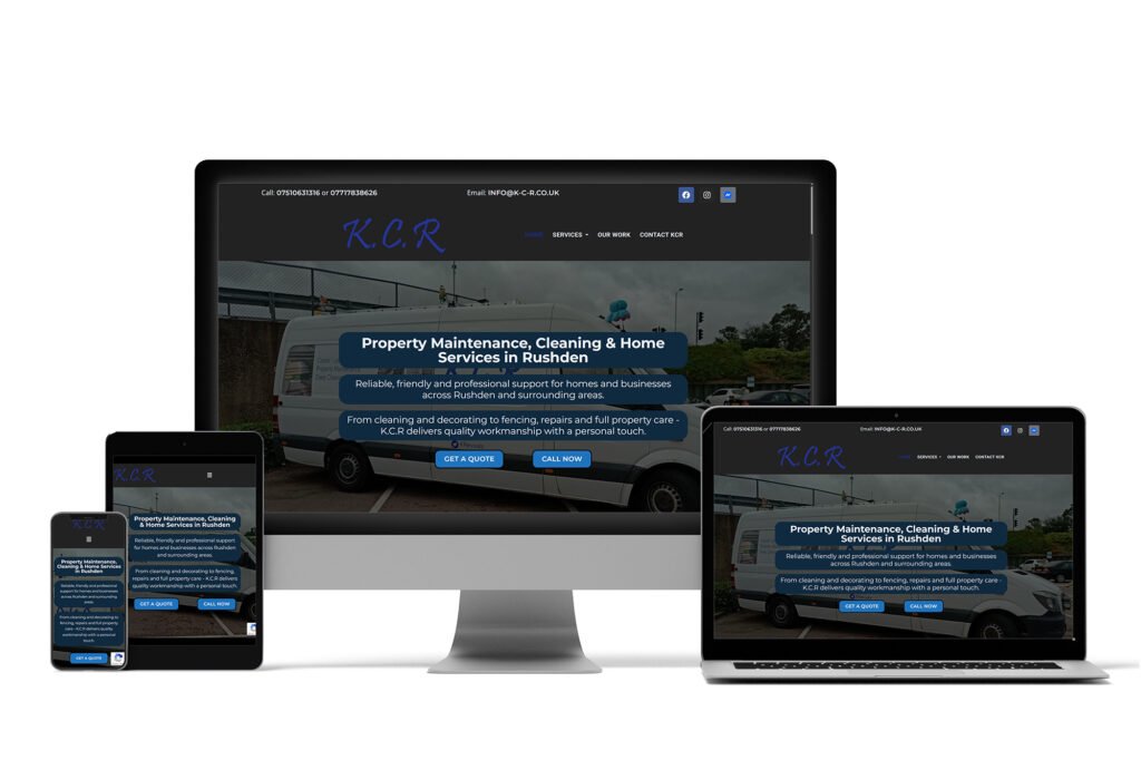 K-C-R website design by Perko Designs in Rushden